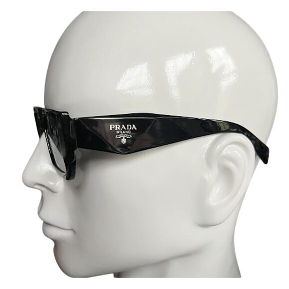 NEW Prada Rectangular Black Acetate Sunglasses (PRXX050) - Picture 4 of 6